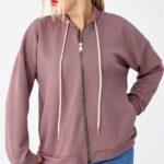 Brązowa bluza damska XXL rozpinana – moda plus size