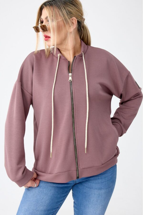 Brązowa bluza damska XXL rozpinana – moda plus size