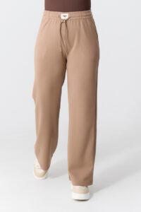 Spodnie dresowe damskie PLUS SIZE beżowe 40-54