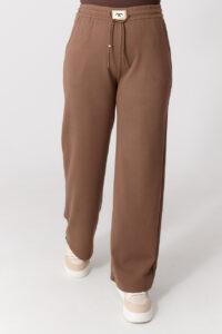 Spodnie dresowe damskie PLUS SIZE brązowe 40-54