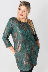 Zielona tunika oversize plus size, tunika duży rozmiar XXL dla puszystych kobiet
