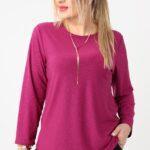 Bluzka brokatowa elegancka amarantowa