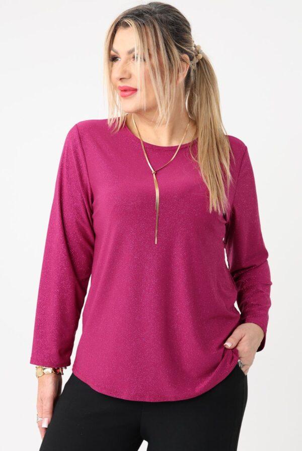 Bluzka brokatowa elegancka amarantowa