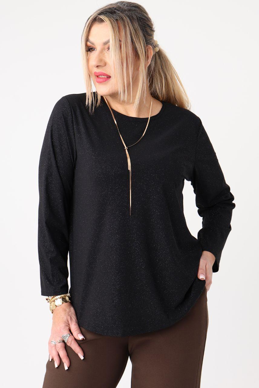 Bluzka brokatowa elegancka czarna