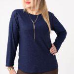 Bluzka brokatowa elegancka granatowa