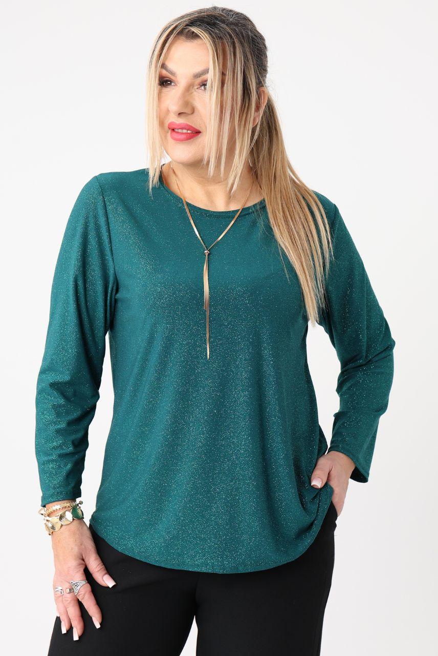 Bluzka brokatowa elegancka zielona