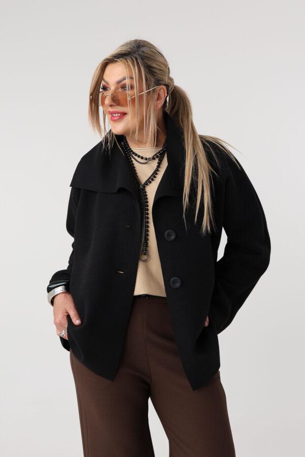 Czarna narzutka damska plus size na guziki 42-50