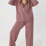 Elegancki komplet dresowy damski plus size beżowy 44-52