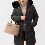 Płaszcz zimowy damski PLUS SIZE czarny 42-52