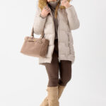Kurtka damska PLUS SIZE zimowa kremowa 42-50