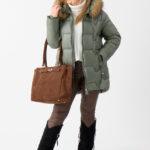 Kurtka damska PLUS SIZE zimowa zielona 42-50