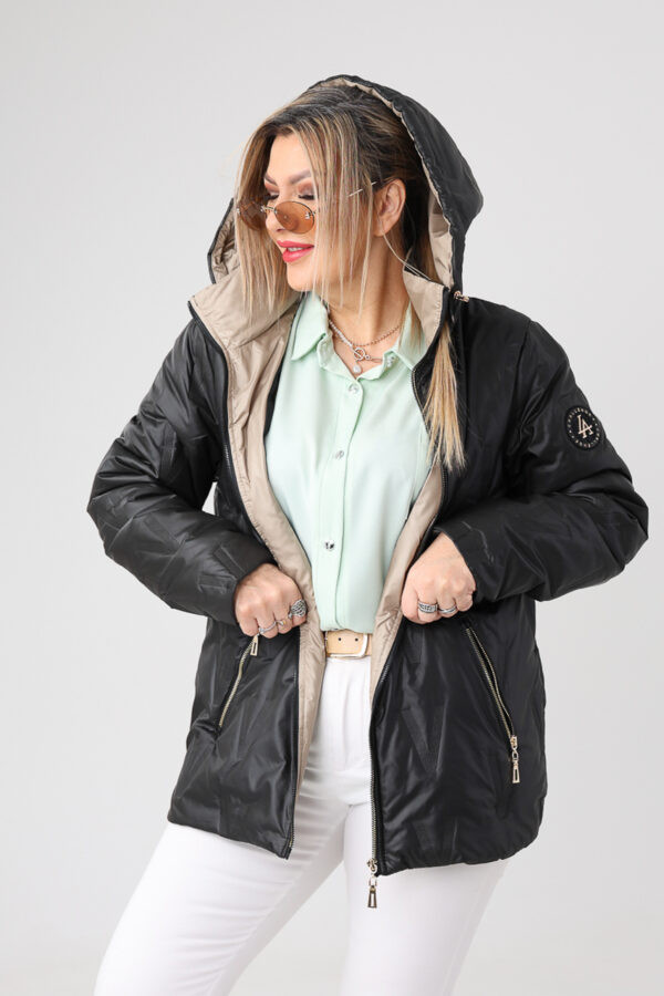 Kurtka przejściowa PLUS SIZE czarna 40-48