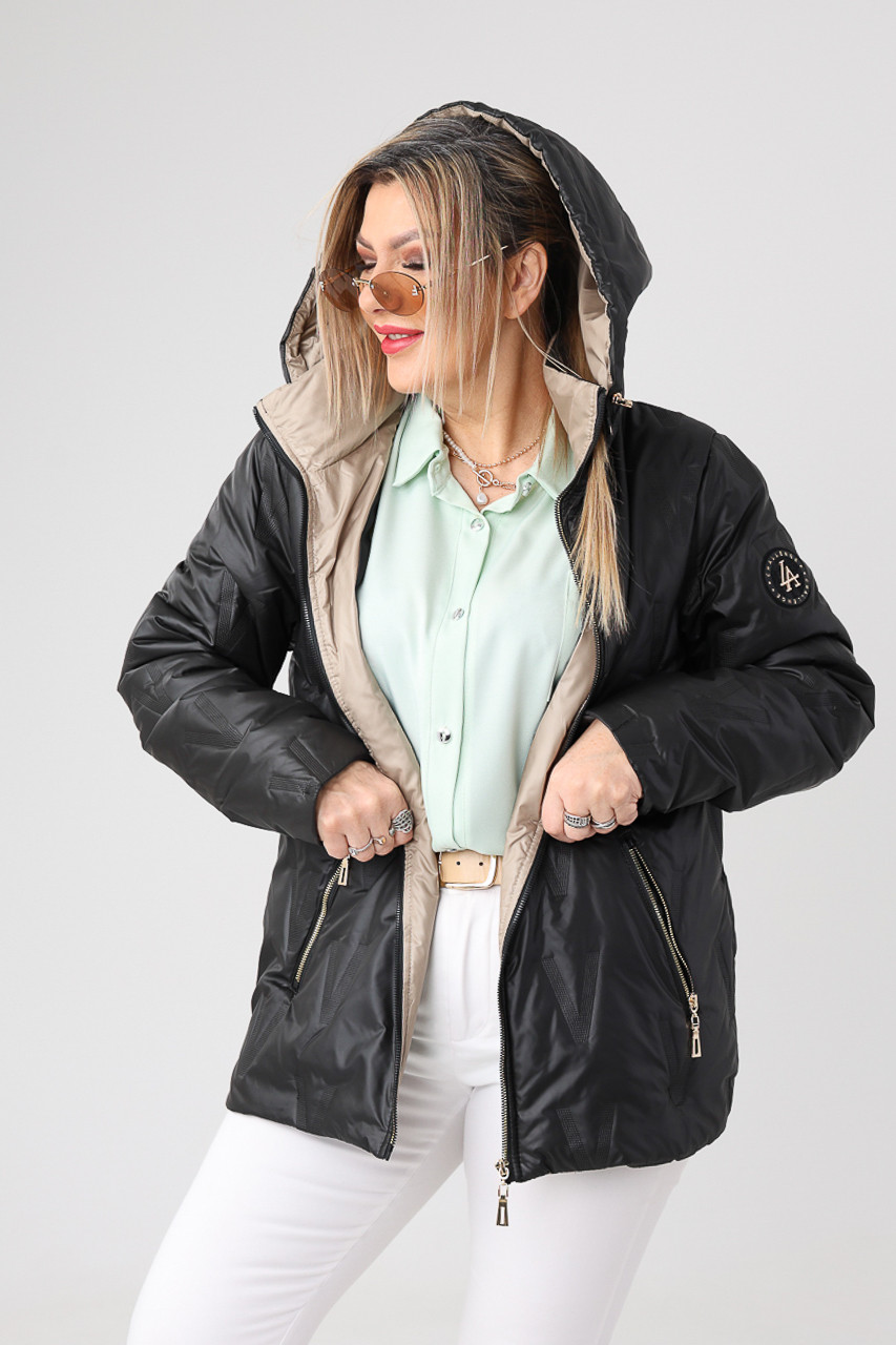 Kurtka przejściowa PLUS SIZE czarna 40-48