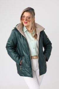 Kurtka przejściowa PLUS SIZE zielona 40-48