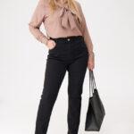 Spodnie damskie czarne jeansowe PLUS SIZE