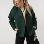 Zielona narzutka damska plus size na guziki 42-50