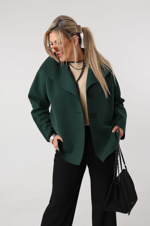 Zielona narzutka damska plus size na guziki 42-50