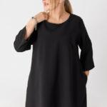 Asymetryczna tunika damska plus size czarna 44-52