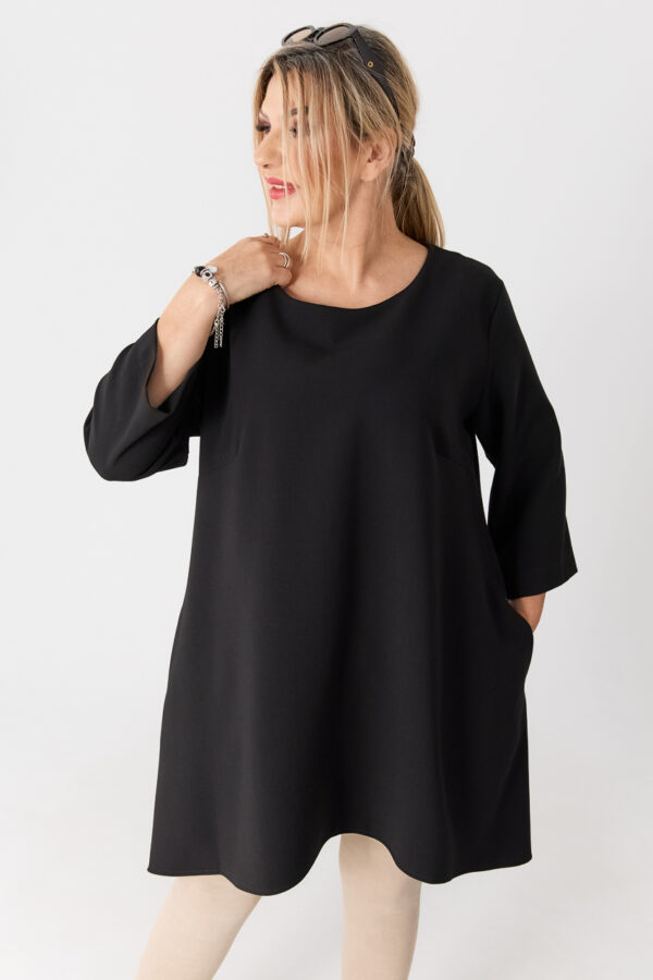 Asymetryczna tunika damska plus size czarna 44-52