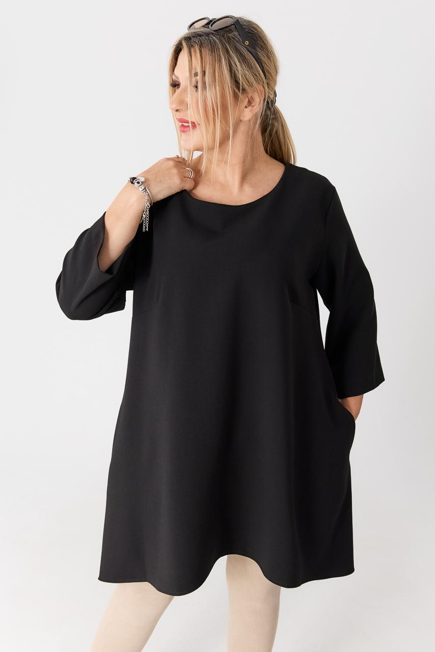 Asymetryczna tunika damska plus size czarna 44-52