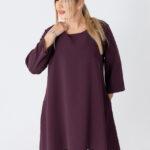 Asymetryczna tunika damska plus size śliwkowa 44-52