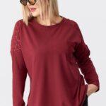 Bordowa bluzka damska duże rozmiary