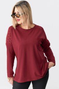 Bordowa bluzka damska duże rozmiary