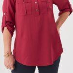 bordowa-bluzka-gładka-z-guzikami-z-rękawem-34 (2)