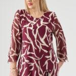 Bordowa bluzka z szyfonowymi rękawami
