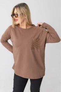Brązowa bluzka damska duże rozmiary