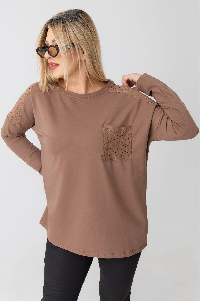 Brązowa bluzka damska duże rozmiary