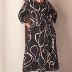 Czarna sukienka rozkloszowana plus size do pracy, sukienka luźna duży rozmiar 44-52 dla puszystych