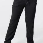 Czarne spodnie dresowe PLUS SIZE damskie ocieplane