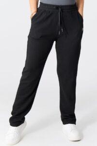 Czarne spodnie dresowe PLUS SIZE damskie ocieplane
