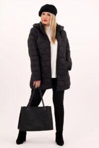 Długa kurtka PLUS SIZE czarna 42-52