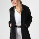 Kurtka parka dla puszystych czarna plus size