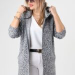 Kurtka parka dla puszystych czarna plus size