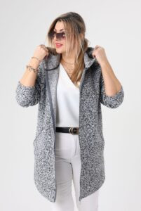 Kurtka parka dla puszystych czarna plus size