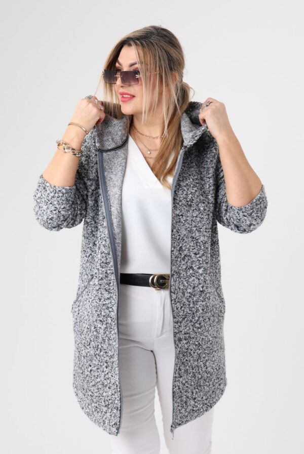 Kurtka parka dla puszystych czarna plus size