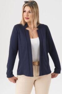 Narzutka gładka z kołnierzem granatowa