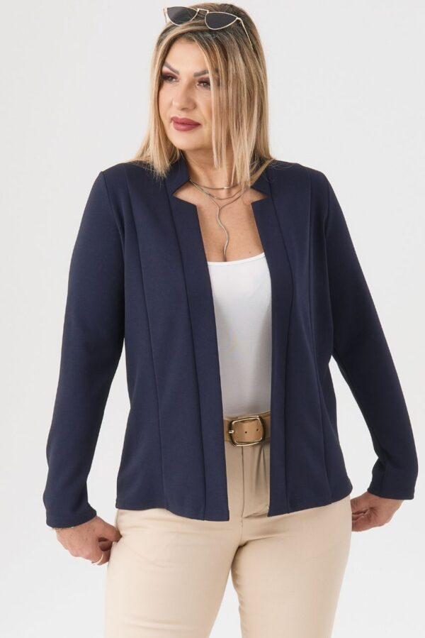 Narzutka gładka z kołnierzem granatowa