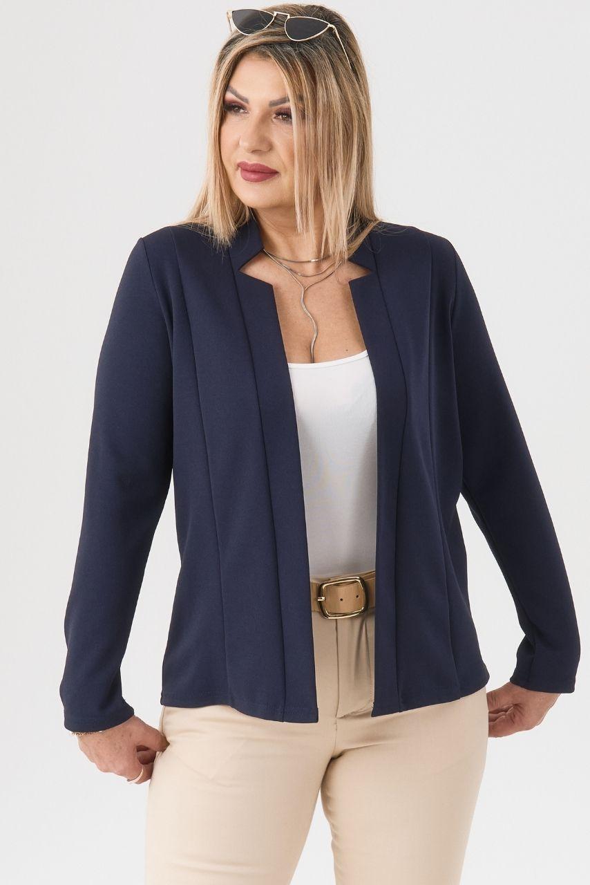 Narzutka gładka z kołnierzem granatowa