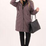 Parka przejściowa damska fioletowa