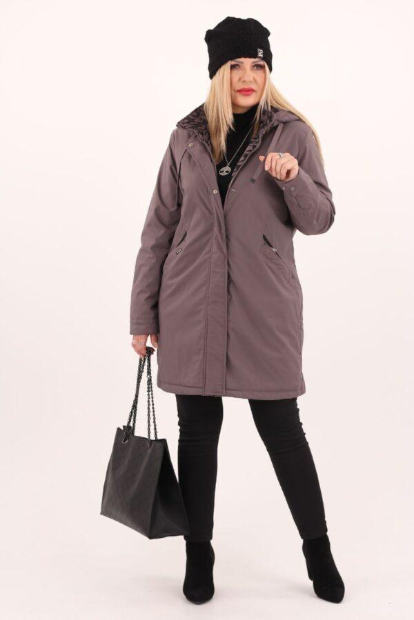 Fioletowa damska kurtka jesienna plus size