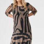 Elegancka siateczkowa sukienka plus size z falbankami, sukienka duży rozmiar XXL dla puszystych kobiet