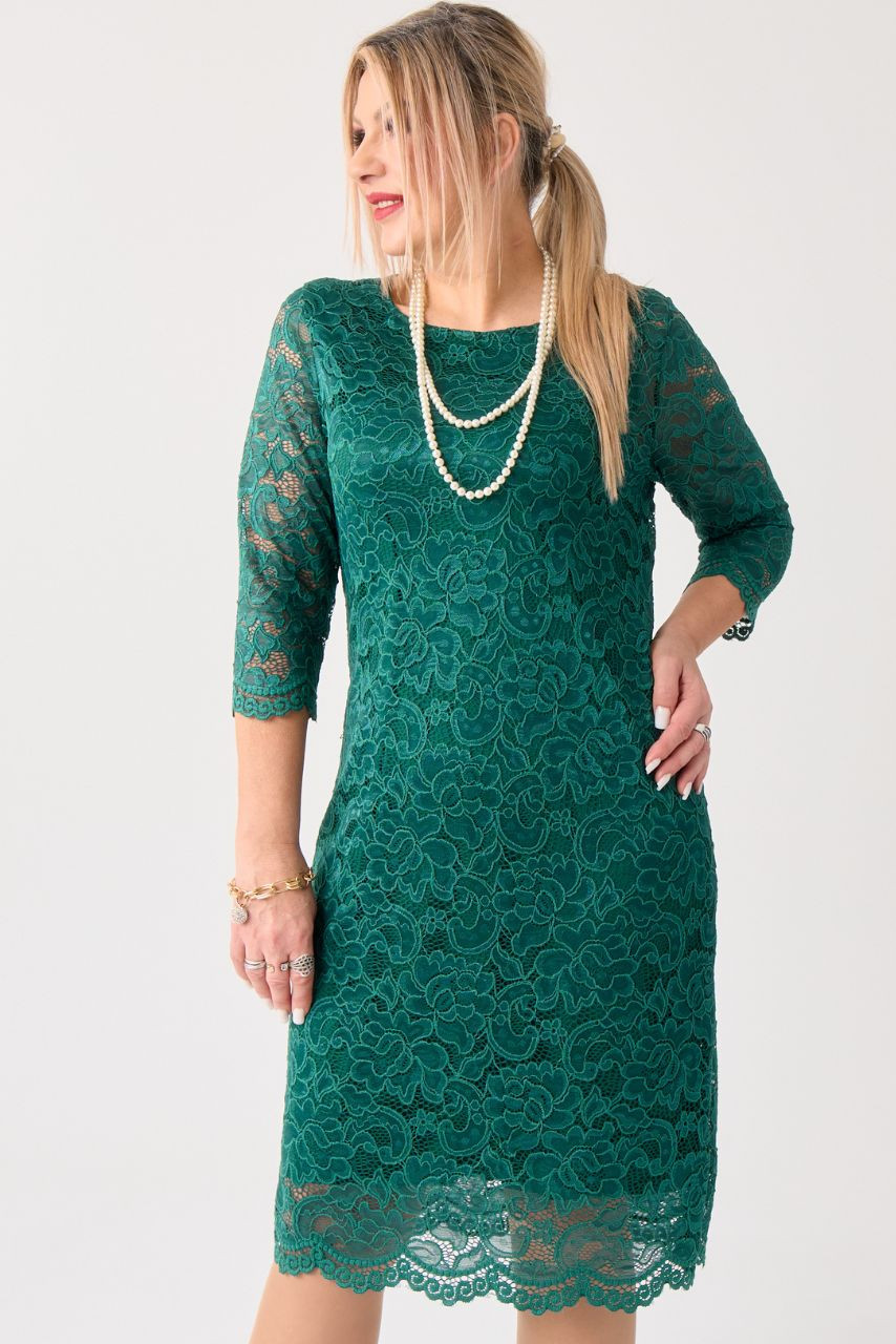 Sukienka koronkowa PLUS SIZE zielona 44-54