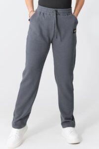 Szare spodnie dresowe PLUS SIZE damskie ocieplane