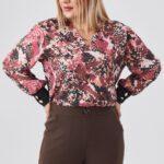 Bluzka plus size z długim rękawem dla puszystych kobiet w dużym rozmiarze XXL