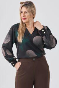 Bluzka plus size z długim rękawem dla puszystych kobiet w dużym rozmiarze XXL