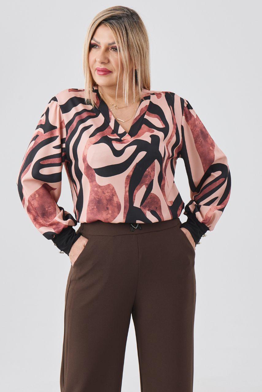 Bluzka plus size z długim rękawem dla puszystych kobiet w dużym rozmiarze XXL